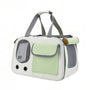 Sac de transport à main pour chat Felinity blanc et vert clair avec fenêtres en mesh