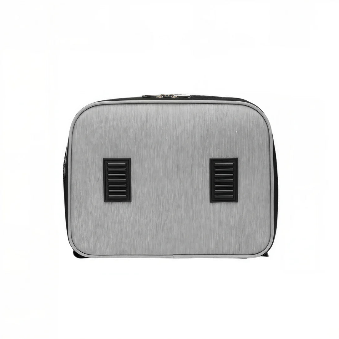 Valise de voyage grise rectangulaire avec deux grilles de ventilation pour Sac de transport Cocoon Duo