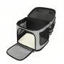 Sac de transport double pour chat Cocoon Duo en gris et noir avec fenêtres en mesh
