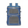 Sac de transport double pour chat bleu avec fenêtres en mesh et compartiments séparés