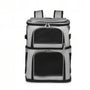 Sac de transport double pour chat Cocoon Duo avec sac à dos gris et noir, fenêtres en mesh