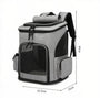 Sac de transport extensible pour chat avec sac à dos gris noir, fenêtres en mesh