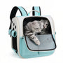 Sac de transport pour chat 10kg Ronron avec deux chats tabby dans un sac léger bleu et blanc
