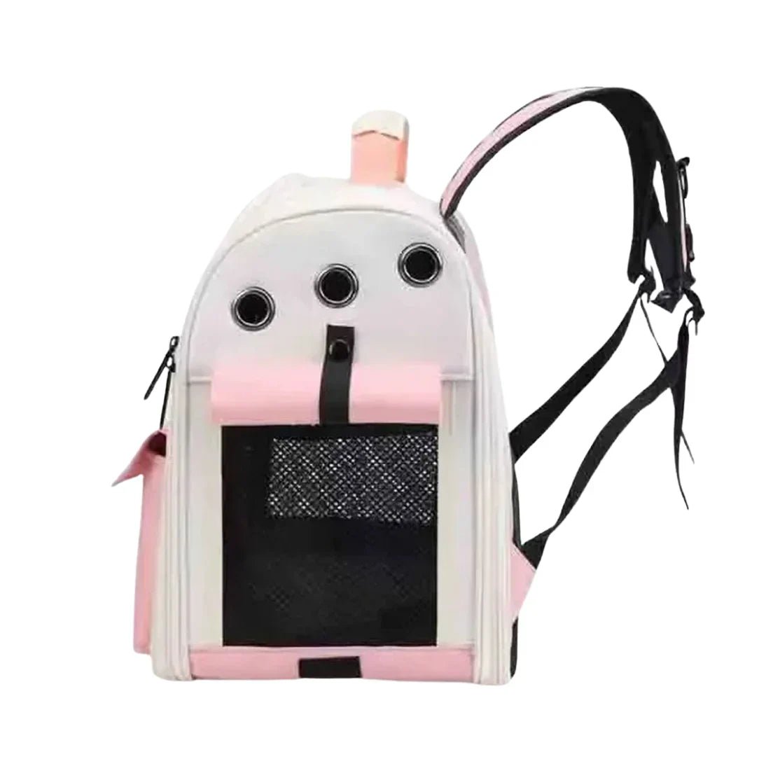 Sac de transport pour chat 10kg Ronron avec sac de transport blanc et rose ventilé