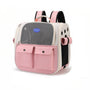 Sac de transport pour chat 10kg Ronron, sac à dos blanc et rose avec ventilation en mesh