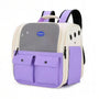 Sac de transport pour chat 10kg en violet et crème avec fenêtre en mesh et poches