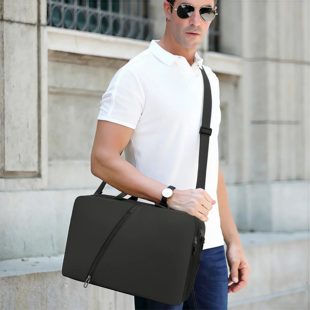 Sac de voyage format valise MoveCase I avec sac à dos noir pour homme avec bandoulière