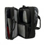 Sac de voyage MoveCase I noir ouvert avec plusieurs compartiments pour électronique