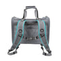 Sac de voyage pour chat TrueLove en tissu gris avec bretelles de sac à dos et poignée supérieure