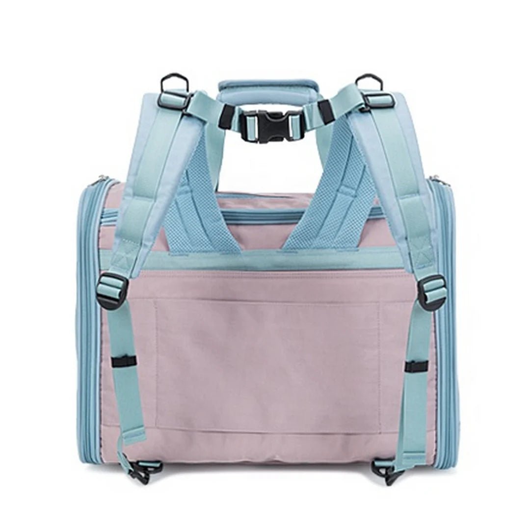 Sac de voyage pour chat TrueLove, sac à dos rose clair et bleu avec bretelles rembourrées
