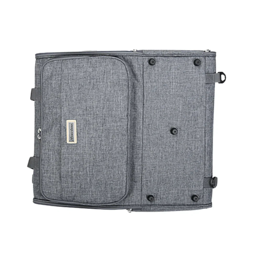 Sac de voyage pour chat TrueLove avec sac rectangulaire gris en tissu et plusieurs compartiments