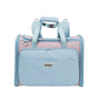 Sac de voyage pour chat TrueLove en tissu bleu clair et rose avec poche frontale