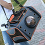 Sac hublot à bandoulière pour chat et chien avec porte transparente et couleur gris orange