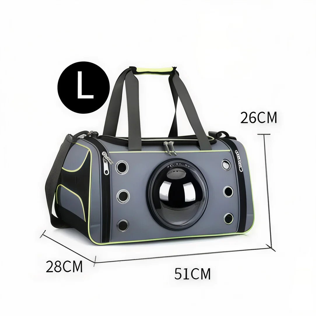 Sac hublot à bandoulière pour chat et chien avec porte transparente et ventilation