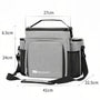 Sac isotherme bandoulière 27L gris et noir avec plusieurs compartiments et poignée