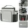 Sac isotherme bandoulière 27L gris avec plusieurs compartiments et bandoulière
