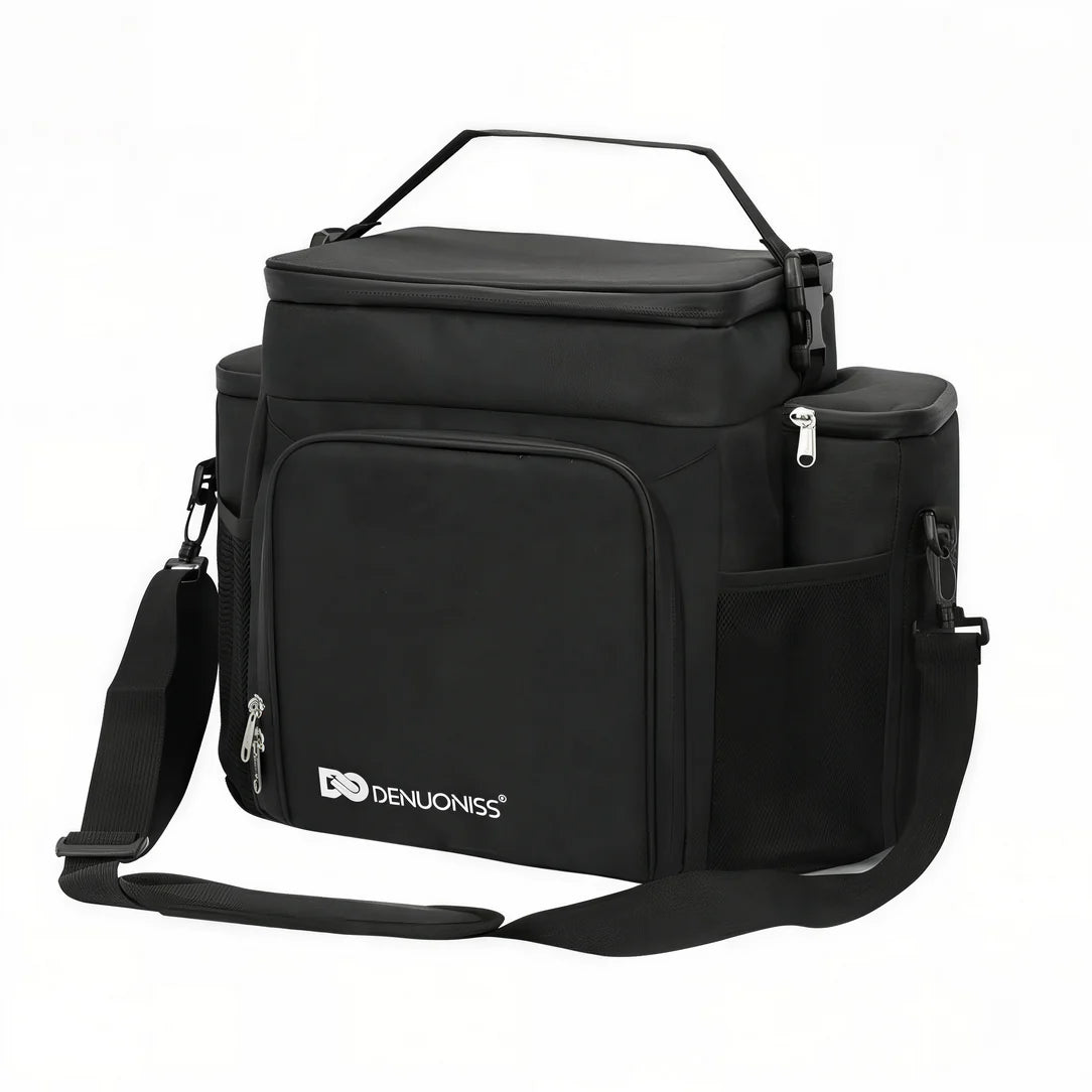 Sac isotherme bandoulière 27L noir avec poignée et bandoulière pour le transport