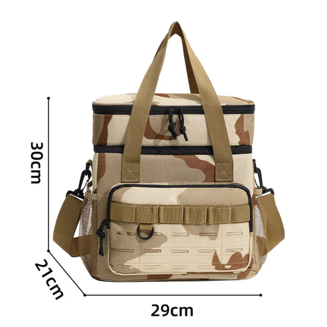 Sac isotherme camouflage avec sac à dos à deux niveaux et bandoulière