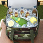 Sac isotherme camouflage avec motif de camouflage rempli de boissons et de glace
