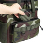 Sac isotherme camouflage avec poche en mesh, webbing MOLLE et carabiner vert