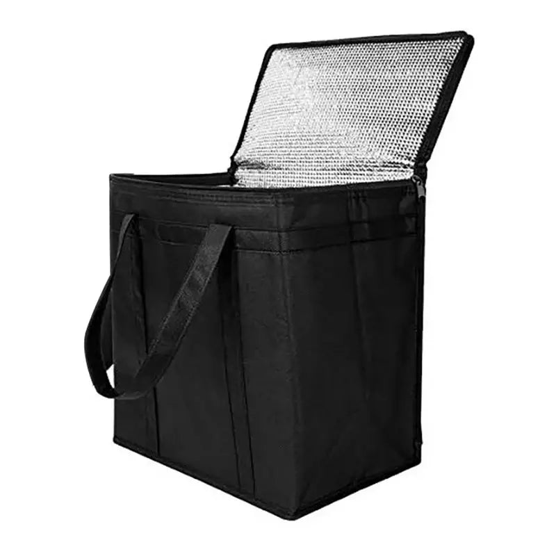 Sac à dos isotherme 20l avec sac d’épicerie réutilisable isolé noir à fermeture éclair