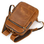 Sac ordinateur pour femme de luxe en cuir avec sac à dos en cuir marron et multiples compartiments zippés