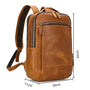 Sac ordinateur pour femme de luxe en cuir avec sac à dos en cuir brun à multiples compartiments