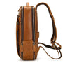 Sac ordinateur pour femme de luxe en cuir, sac à dos en cuir marron avec compartiments zippés