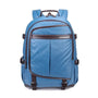Sac urbain homme avec sac à dos en tissu bleu et bordures marron
